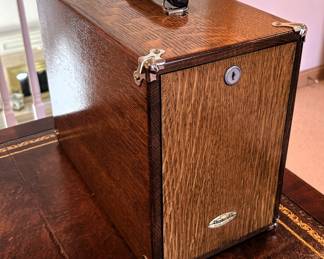 BUY IT NOW! $575.00. Call Jan at 314 960-5700. H. Gerstner, Dayton, OH. Six drawer leather handled box. 8" W x 15 1/2" D x 12" H.