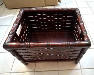 Woven blanke/magazine basket. 19" W x 15" D x 12" H.