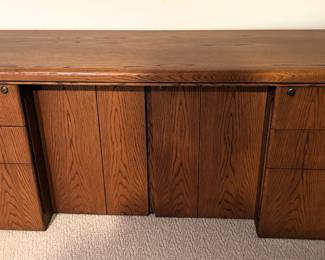 BUY IT NOW! $295.00. Call Jan at 314 960-5700. Oak Credenza, locks w/keys. 72" W x 19 1/2" D x 29" H.