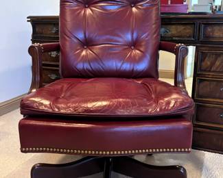 BUY IT NOW! $395.00. Call Jan at 314 960-5700. Hancock & Moore Burgundy Leather Tufted Office Chair