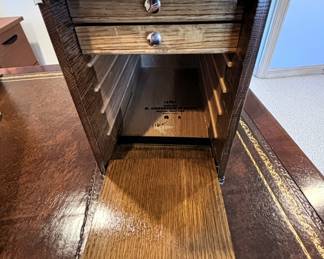 BUY IT NOW! $575.00. Call Jan at 314 960-5700. H. Gerstner, Dayton, OH. Six drawer leather handled box. 8" W x 15 1/2" D x 12" H.