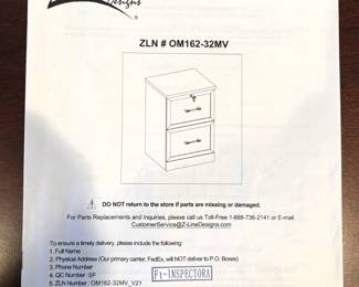 Two drawer file cabinet/w key. 19" W x 16 1/2" D x 28" H
