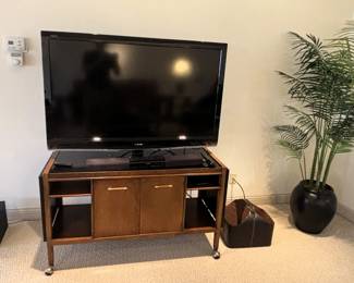 BUY IT NOW! $195.00. Call Jan at 314 960-5700. TV Stand on casters. 50" W x 19" D x 29" H. With extensions opened: 86" W.