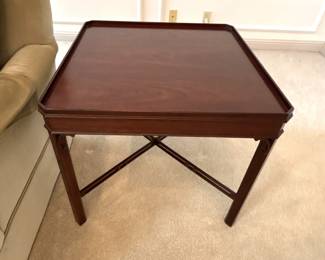 BUY IT NOW! $225.00 each. Call Jan at 314 960-5700. Georgian Style Side Table, stretcher base. 27 1/2" square x 24 1/2" H.