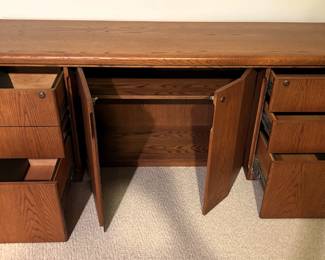 BUY IT NOW! $295.00. Call Jan at 314 960-5700. Oak Credenza, locks w/keys. 72" W x 19 1/2" D x 29" H.