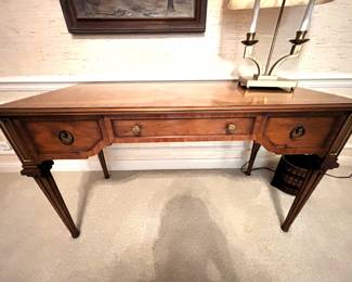 BUY IT NOW! $350.00. Call Jan at 314 960-5700. Vintage Henredon writing desk/console. 50" W x 22" D x 28 3/4" H.