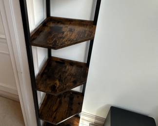 Five shelf corner shelving. 12" W x 12" D x 53 3/4" H