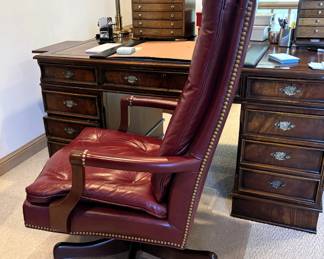 BUY IT NOW! $395.00. Call Jan at 314 960-5700. Hancock & Moore Burgundy Leather Tufted Office Chair