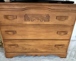 BUY IT NOW! $250.00. Call Jan at 314 960-5700. Antique three drawer chest. 40" W x 15" D x 33" H.