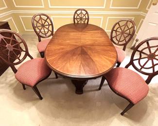 BUY IT NOW! $275.00. Call Jan at 314 960-5700. 52" Oval Pedestal base dining room table-without leaves With Two 22" leaves opens to 96"