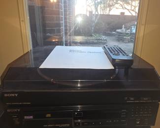 Close up of Sony music equipment 