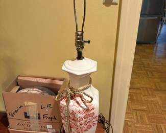 Close up of lamp in dining room 