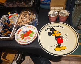 Mickey Mouse plate & miscellaneous 