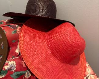 Master bedroom - Black & red straw hats 