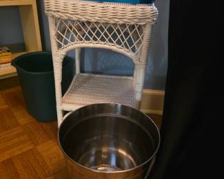 Kitchen wastebaskets -wicker stand & more