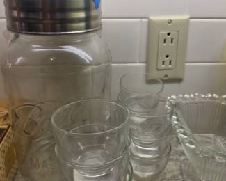 Glass jar, cups & more