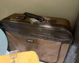 Master bedroom closet - vintage suitcase 
