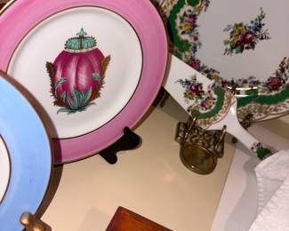 Egg Collectible plates on stands 