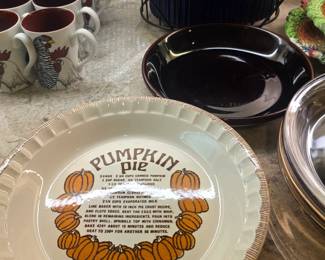 Pumpkin pie plate with recipe