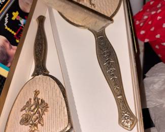 Set of 3 - brush, mirror & comb - original box 