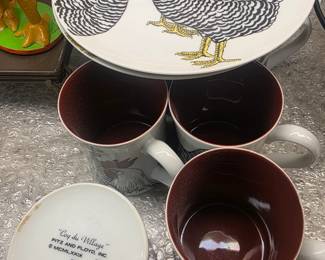 Fitz & Floyd set of 4 coffee cups 