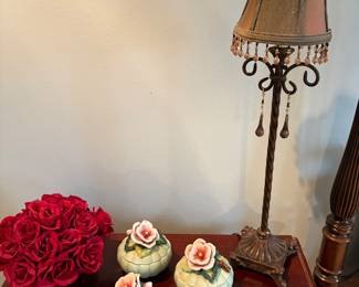 Master bedroom - collectibles & lamp