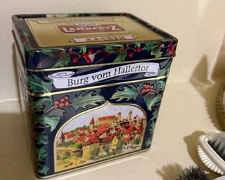 Master bedroom closet - small tin collectible box 