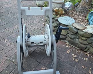 Hose reel in courtyard