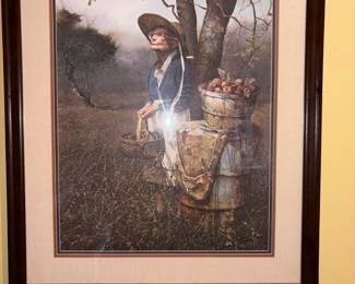 Framed picture under glass 