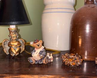 Vintage items on top of pie chest