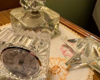 Glass enclosed clock  & star 
