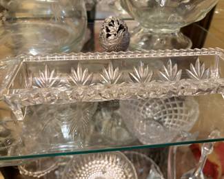 Entrance hallway - items in Curio Cabinet
Cracker or cookie holder in cut glass 