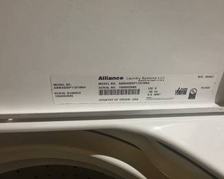 Model & serial number to washer 