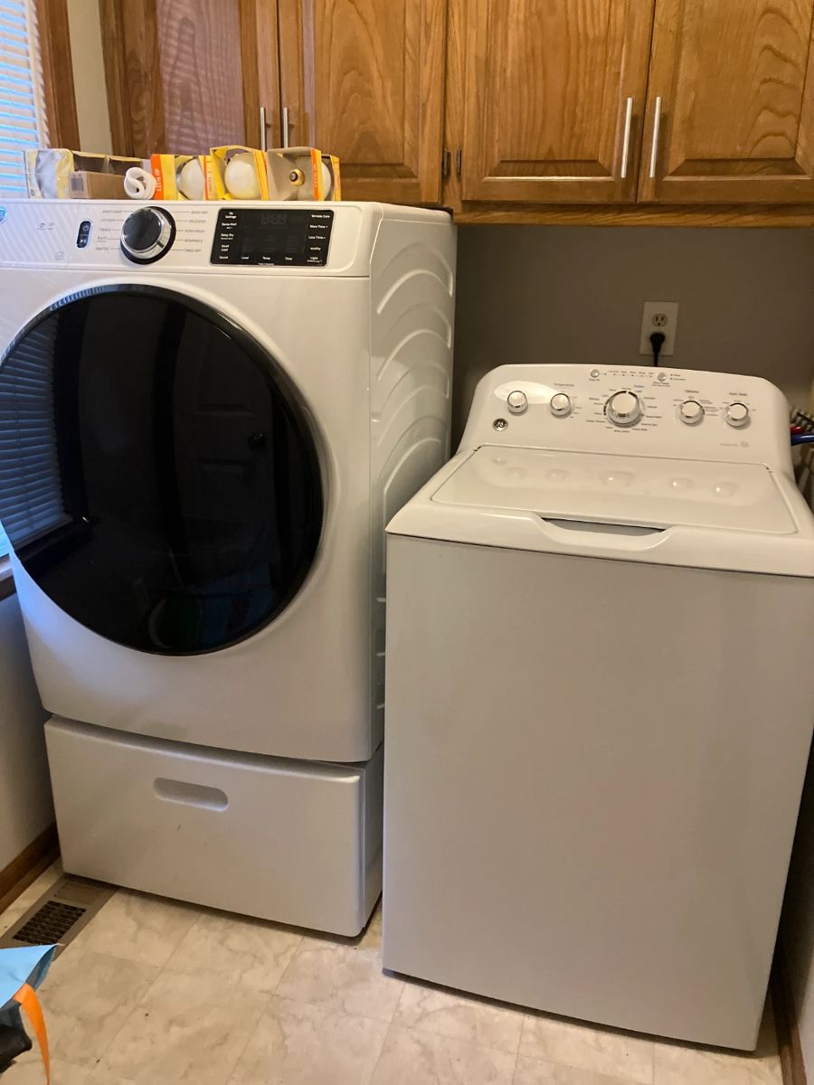 GE Sensor dry smart dryer, GFD55ESSN0WW, GE Deep Fill washer