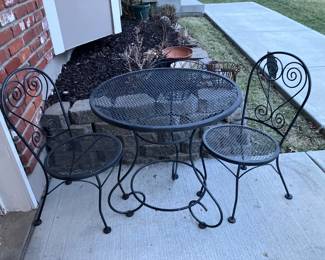 Wrought iron patio set