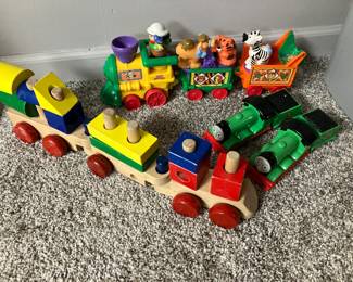Vintage Fisher Price toy train, Wooden toy train, Thomas tank engine