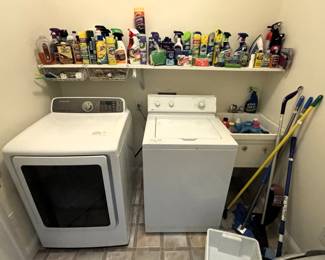 (Samsung dryer SOLD)----- Maytag washer, variety cleaning products.