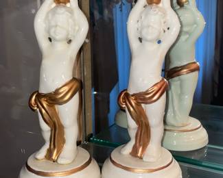 Cherub Figurines W/ Gold Detail