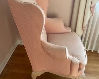 Pink Upholstered Accent Arm Chair