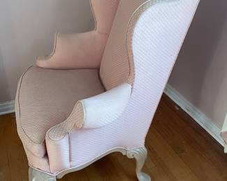 Pink Upholstered Accent Arm Chair