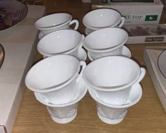 Milk Glass Handled Cups