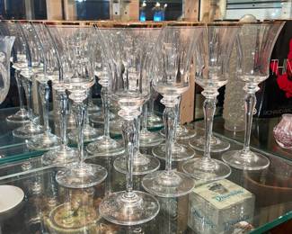 Gold Trimmed Crystal Stemware