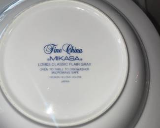 Large "Classic Flair Gray" China Set By Mikasa