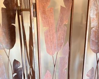 Pair of Wrought Iron Three Panel Screens