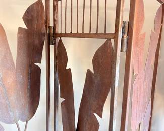 Pair of Wrought Iron Three Panel Screens