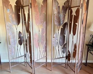 Pair of Wrought Iron Three Panel Screens