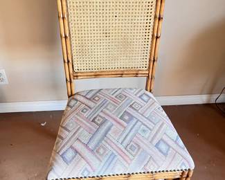 Bamboo Style Upholstered Chair
