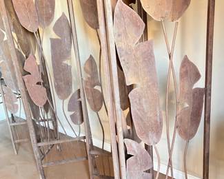 Pair of Wrought Iron Three Panel Screens
