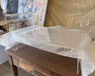 Two large acrylic bed trays