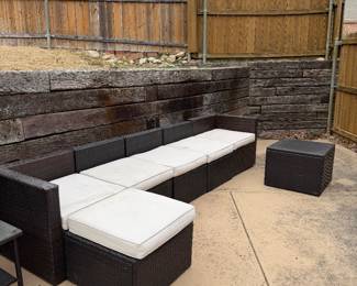 Eight piece outdoor modern outdoor furniture lounge set